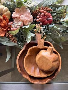 Bol en bois d'acacia/mangue de style Wabi-Sabi, forme irrégulière, centre de table décoratif, plateau artistique en bois écologique - Product Image 3