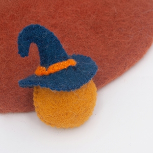Set de Regalo de Decoración Rústica de Halloween: Calabaza de Fieltro y Lana con Sombrero de Bruja, Adorno Espeluznante y Adorable para Adultos, Venta al por Mayor - Product Image 6