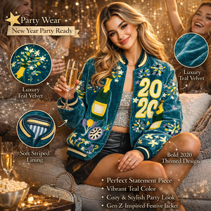 Chaqueta de terciopelo bordada a mano de primera calidad |   Chaqueta Bomber Unisex Celebración 2026 - Product Image 4