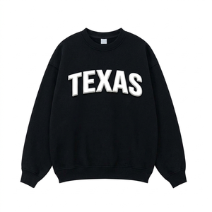 Sweat-shirt col rond 100 % coton biologique, personnalisable avec logo, molleton épais, coupe oversize, tricoté uni, pour femme, décontracté, hiver - Product Image 1