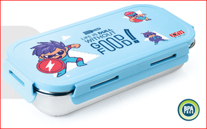 Boîte à lunch rectangulaire FLORET en acier inoxydable avec couvercle en plastique pour enfants, design mignon, sans BPA, anti-fuite - Product Image 6