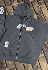 Conjunto de Sudadera con Capucha y Pantalones Deportivos Unisex, Estilo Vintage, con Cierre Completo, Lavado Ácido, Diseño Desgastado, con Logotipo Bordado Personalizado - Product Image 3