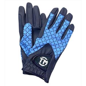 Summer Fashion Dressage Equestrian Horse Riding Gloves Stretch Polyester Back <b>Synthetic</b> <b>Leather</b> Palm Glittering Cuff - Product Image 1