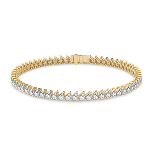 Beautiful 18k <b>SOLID</b> <b>Gold</b> Bracelets Jewellery White <b>Gold</b> Lilac Pear Lab Diamond Tennis Bracelet Igi Certified Hand Band For Girl - Product Image 3