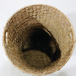 Cesto de ropa cilíndrico de mimbre marino con tapa, ecológico y de gran venta. - Product Image 6