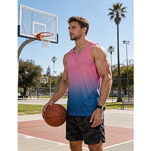 Camiseta sin mangas de alto rendimiento para hombre – Camiseta sin mangas ligera y transpirable – Chaleco deportivo de secado rápido para correr y hacer ejercicio - Product Image 3