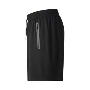 Shorts de sport noirs à fermeture éclair pour hommes, séchage rapide, entraînement, course à pied, vêtements de sport, logo personnalisé, prix d'usine - Product Image 5