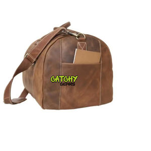 Bolsa de Viaje Clásica de Cuero Genuino, Bolsa de Fin de Semana Elegante de Gran Capacidad para Hombres y Mujeres, para Uso en el Aeropuerto y el Gimnasio - Product Image 2