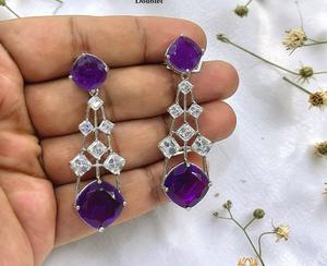 Elegantes Pendientes Largos de Latón Plateado con Circonita, de Primera Calidad, Hermosos y Modernos, para Mujeres y Niñas, Ideales para Bodas y Fiestas - Product Image 2