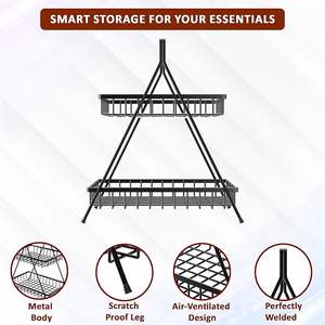 Panier de rangement en fil métallique de style industriel, grande capacité, organisateur pour la maison, le garde-manger ou l'armoire - Product Image 5