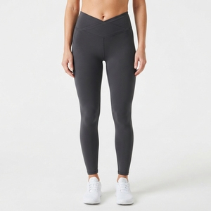 Bulk Wholesale High Stretch Tummy Control Crossover Waist Women Sports <b>Leggings</b> Yoga Wear - Product Image 2