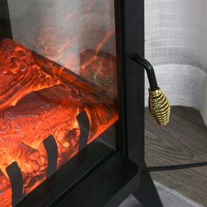 Calentador de chimenea eléctrico LED realista de 23 "con protección contra sobrecalentamiento Estufa de chimenea negra con salida de potencia de 750W/1500W - Product Image 3