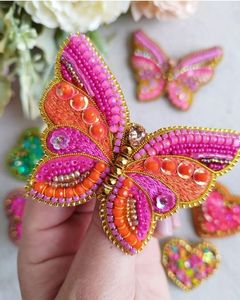 MD HANDICRAFTS MD-9950 Handmade Embroidery Beaded Floral Brooch Pin for <b>Women</b> Elegant <b>Wedding</b> Fashion <b>Jacket</b> and Dress Accessory - Product Image 1