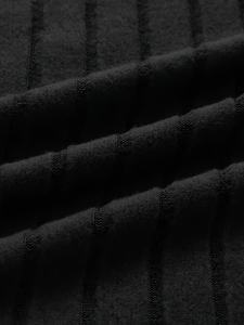 Pull en maille côtelée noir pour homme, col rond, manches longues, coupe ajustée, extensible et doux, idéal pour l'hiver - Product Image 3