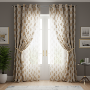 4x7ft Modern Floral <b>Pleated</b> Jacquard Blackout Hotel Home Office <b>Curtain</b> Panel with <b>Hook</b> - Product Image 3