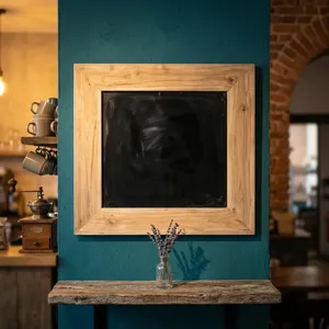 Wooden Square <b>Mirror</b> Frame Rustic Natural <b>Wood</b> <b>Wall</b> Mounted Decorative <b>Mirror</b> for Bedroom Living Room Hallway - Product Image 4