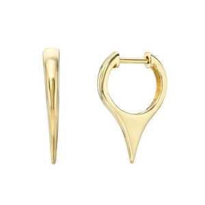 Dagger Hoop <b>Earrings</b> Plain Minimalist Everyday Wear Modern Chunky <b>Huggie</b> Hoop Fine Jewelry Pair 14k 18k Solid Gold Wholesale - Product Image 3