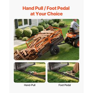 28 Cu. Ft Steel Garden Yard Trailer Cart 1800 Lbs Capacidad Dump Trailer Tow Behind Design para uso agrícola - Product Image 5