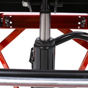 Presa a forbice idraulica per moto da 300 libbre rossa per piccole moto da cross con ruote a pedale - Product Image 6