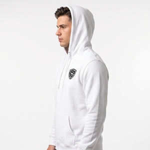 Sweat-shirt à capuche blanc pour homme Dumela avec poche logo sur le devant, en coton molletonné, coupe classique, pour l'automne - Product Image 4