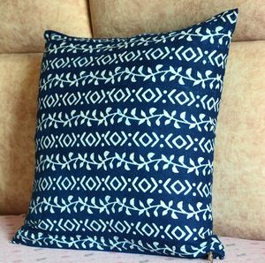 Housse de coussin en coton 100% imprimée à la main avec passepoil, style moderne, pour hôtel, canapé, lit, décoration intérieure - Product Image 3