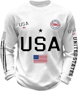 Sudaderas de Invierno para Hombre con Diseño de Bandera de EE. UU., 100% Algodón, con Estampado Digital Bordado - Product Image 1