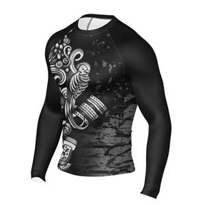 Camiseta de compresión MMA sublimada personalizada al por mayor con etiqueta privada, camiseta de manga larga para grappling para adultos. - Product Image 3