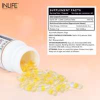 Capsules d'huile d'ail en gélules molles 500mg Formule ayurvédique Lashuna Taila 60 unités Soutien pour la santé cardiaque et digestive