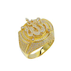 Anillo de cóctel unisex de oro amarillo de 18 quilates con piedra natural de corte ovalado, engaste de garra, forma geométrica, estilo hip-hop, regalo de compromiso - Product Image 1