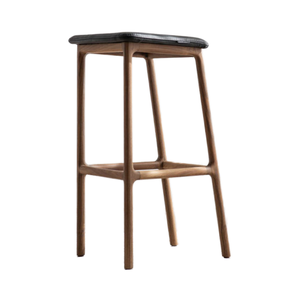 Best Selling Minimalist Cafe Shop <b>Furniture</b> Wooden Leg Vintage Leather Dining Upholstered <b>Bar</b> Chair Home <b>Bar</b> Living Room Hotel - Product Image 1