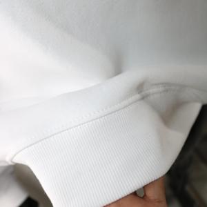 Sudadera con Capucha Blanca, Media Cremallera, 100% Algodón, Aplique Rosa Bordado, CLUSH SPORTS, Invierno, Impresión Digital - Product Image 4