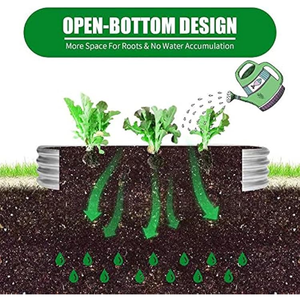 High Quality Large Outdoor Oval Galvanized Steel <b>Raised</b> Garden <b>Planter</b> Box Weather Rust Resistance Modern Design for Flowers - Product Image 6