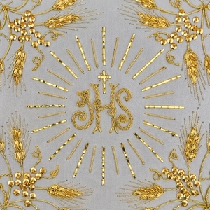 Cáliz Bordado a Mano con Hilo Metálico Dorado IHS, Cubierta Litúrgica Ceremonial de Terciopelo y Satén para Decoración de Altar de Iglesia - Product Image 6