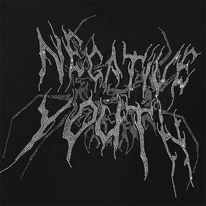 Camiseta de hombre de algodón 100% resistente con pedrería, corte holgado, cuello redondo, alta visibilidad, camiseta con pedrería para hombre. - Product Image 3