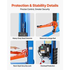 Pont élévateur pour voiture à 2 montants, capacité de 9000 lb, 220 V, moteur de 2,95 CV, hauteur de 74,8 pouces, pour élévateur automobile, berline, SUV, pick-up, garage à domicile, atelier de réparation - Product Image 5