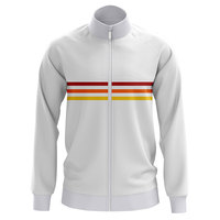 Blouson bomber sport unisexe blanc, col montant zippé, doublure polaire écologique, color block, impression par sublimation, polyester, hiver