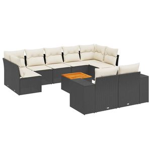 Conjunto de Muebles de Jardín de Ratán Sintético Negro Modular Grande para Patio - Product Image 2