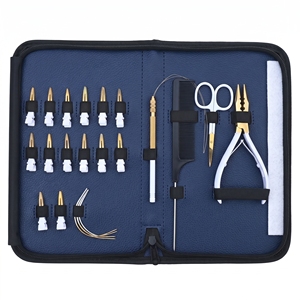 Advanced Stainless Steel Hair Extension Tools Set Micro Bead Crimping Pliers Keratin Bond <b>Cutter</b> Loop Hook Thread Scissors - Product Image 1
