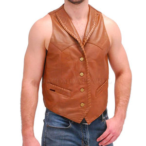 Gilet en cuir décontracté pour homme, construction durable, conçu pour le style, le confort, les activités de plein air et l'usage régulier - Product Image 3