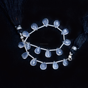 Perles de Quartz de Glace Naturelle Pierre Précieuse de Cristal Blanc Facettes en Forme de Poire 6 Pouces 7x6 à 9x6 MM Brin pour la Fabrication de Bijoux - Product Image 2