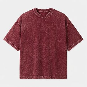 เสื้อยืดผู้ชายทรงหลวมสีสันสดใส ตัดเย็บจากผ้าวินเทจคุณภาพพรีเมียม คอทรงโอ - Product Image 1