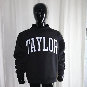 เสื้อฮู้ด TAYLOR BLACK ผ้ากำมะหยี่ ซิปครึ่งตัว ผ้าฝ้าย 100% ปักลายสีขาว พิมพ์ลายดิจิทัล CLUSH SPORTS ทรงโอเวอร์ไซส์ สำหรับฤดูหนาว - Product Image 1