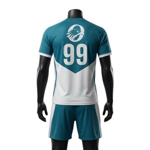 ชุดยูนิฟอร์มแฮนด์บอลชาย สีเขียวอมฟ้าขาว ทูโทน เสื้อโพลีเอสเตอร์ กางเกงขาสั้น ชุดกีฬา ชุดทีม ชุดฝึกซ้อม ชุดแข่งขัน - Product Image 2