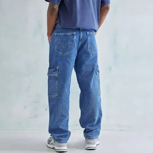 High Quality Men's Solid Double Knee Work Jeans Denim <b>Painter</b> Pants Custom Carpenter Jeans Cargo Pants Men's Jeans cheap price - Product Image 1