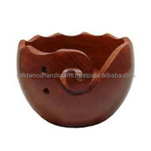 Top Trending High Quality Round Yarn <b>Bowls</b> for <b>Knitting</b> Handcrafted Wooden Yarn <b>Bowl</b> - Product Image 3
