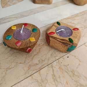 Industry trending wooden candle holder Unique <b>Christmas</b> <b>tea</b> <b>light</b> jar Scented wooden candle jar for home - Product Image 5