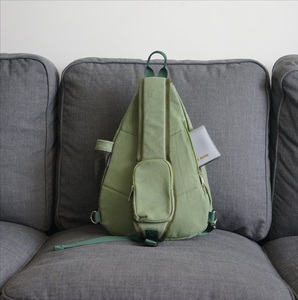 Canvas <b>Sling</b> <b>Bag</b> Green with Zipper Pockets and Mesh Side Pocket All Seasons Daily Use - Product Image 3