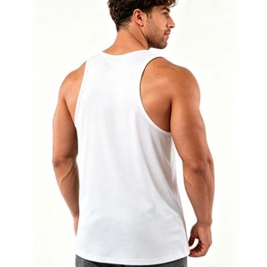 Débardeur de sport décontracté pour homme, col rond, motif uni, séchage rapide, respirant, polyester/coton, impression de logo personnalisé, débardeur de gym - Product Image 4