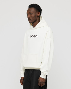 Premium Of White Oversized Men Hoodies Custom Logo Streetwear Sweatshirt Wholesale Manufacturer Supplier - Product Image 4