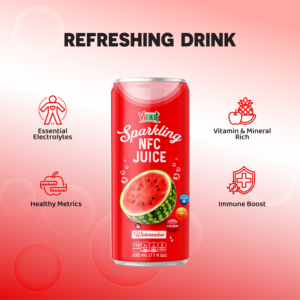 เครื่องดื่มพลังงาน330มล. น้ำแตงโมประกายพร้อมส่งจากโรงงานเวียดนาม (OEM ODM) ขายดีที่สุด - Product Image 2